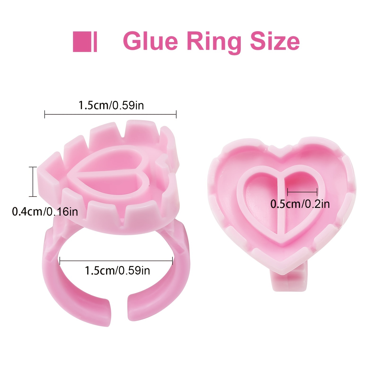 100PCSHeart Eyelash Glue Rings - Eyelash Extension Class review and price
